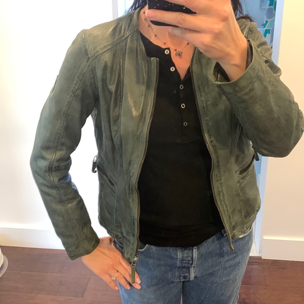 Cool green Mauritius jacket M rare soft leather